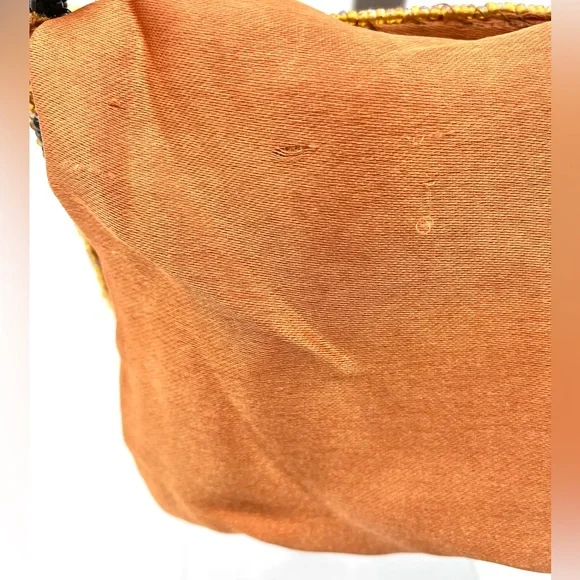 Vintage Tiger Striped Glass Beaded Crossbody Purse Dance Club Party Cocktail Bag - Picture 12 of 15